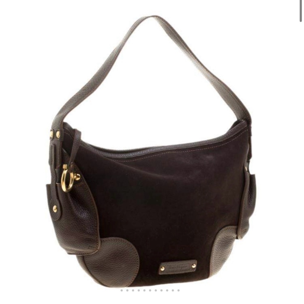 Salvatore Ferragamo Dark Brown Suede Hobo Bag - Picture 6 of 6